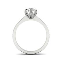 Floral White Sapphire Engagement Ring Tulip in White Gold