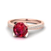 Rose Gold Ruby Floral Engagement Ring Tulip