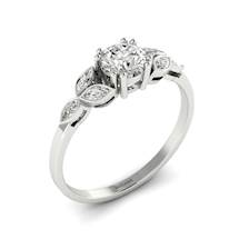 Diamond Victorian Engagement Ring Roses in Platinum 