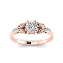 Victorian Diamond Engagement Ring Roses in Rose Gold 