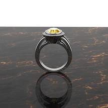 Unheated Yellow Sapphire Engagement Ring 5ct Oval with Diamonds White Gold