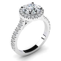 Diamond Halo Engagement Ring Bello in White Gold