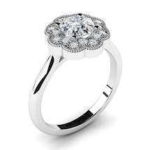 Diamond Halo Engagement Ring Bohemian in Platinum