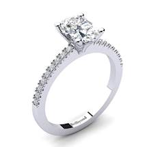 Diamond Oval Engagement Ring Chamonix in Platinum