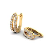 Yellow Gold Diamond Huggie Earrings