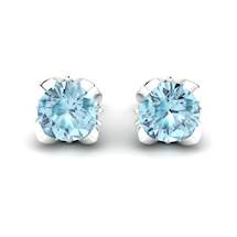 Blue Topaz Sterling Silver Tulip Stud Earrings