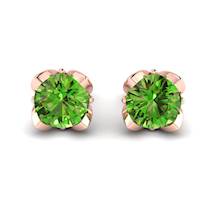 Peridot Rose Gold Coated Tulip Stud Earrings