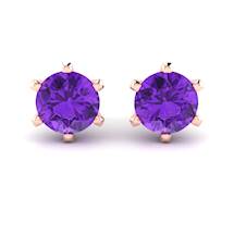 Amethyst Rose Gold Coated Gumnut Stud Earrings
