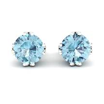 Blue Topaz Sterling Silver Gumnut Stud Earrings