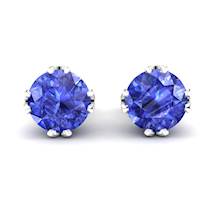 Blue Sapphire Earrings Sterling Silver Gumnut Design