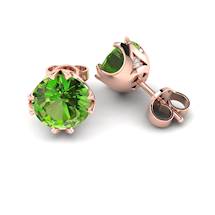 Peridot Rose Gold Coated Gumnut Stud Earrings