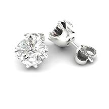 White Sapphire Earrings Sterling Silver Gumnut Design
