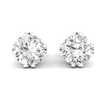 White Sapphire Earrings White Gold Gumnut Design