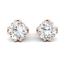 White Sapphire Earrings Rose Gold Gumnut Design