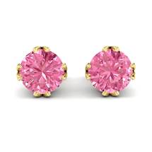Pink Sapphire Earrings Yellow Gold Gumnut Design