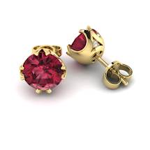 Garnet Yellow Gold Coated Gumnut Stud Earrings