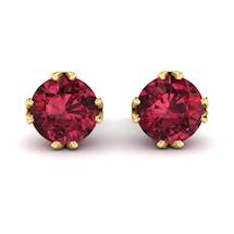 Garnet Yellow Gold Coated Gumnut Stud Earrings