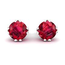 Garnet White Gold Coated Gumnut Stud Earrings