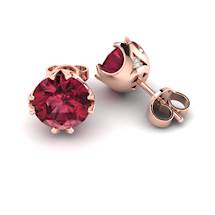 Garnet Rose Gold Coated Gumnut Stud Earrings