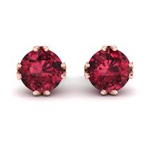 Garnet Rose Gold Coated Gumnut Stud Earrings