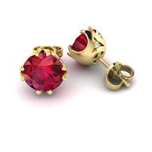 Ruby Yellow Gold Gumnut Stud Earrings