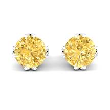 Yellow Sapphire Earrings White Gold Gumnut Design