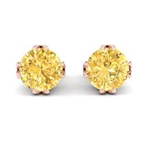 Yellow Sapphire Earrings Rose Gold Gumnut Design
