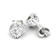 Cubic Zirconia Sterling Silver Braid Round Stud Earrings