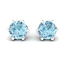 Blue Sapphire Earrings White Gold Eye of Cyclone Design