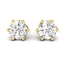 White Topaz Yellow Gold Coated Eye of Cyclone Stud Earrings