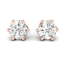 White Topaz Rose Gold Coated Eye of Cyclone Stud Earrings
