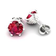 Ruby White Gold Eye of Cyclone Stud Earrings