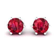 Ruby White Gold Eye of Cyclone Stud Earrings