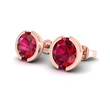 Ruby Rose Gold Eye of Venus Stud Earrings