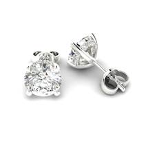 White Sapphire Earrings Sterling Silver Floral Crown Design