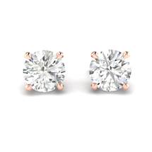 White Sapphire Earrings Rose Gold Floral Crown Design