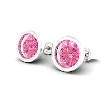 Pink Sapphire Earrings White Gold Imperial Cone Design