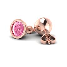 Pink Sapphire Earrings Rose Gold Imperial Cone Design