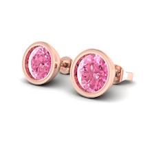 Pink Sapphire Earrings Rose Gold Imperial Cone Design