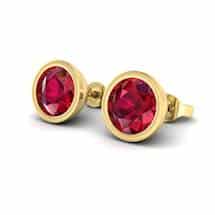 Ruby Yellow Gold Imperial Cone Stud Earrings