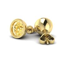 Yellow Sapphire Earrings Yellow Gold Imperial Cone Design