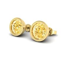 Yellow Sapphire Earrings Yellow Gold Imperial Cone Design