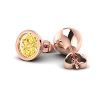 Yellow Sapphire Earrings Rose Gold Imperial Cone Design