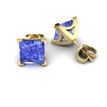 Blue Sapphire Earrings Yellow Gold Magic of Love Design