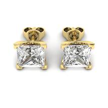 Cubic Zirconia Yellow Gold Magic of Love Stud Earrings