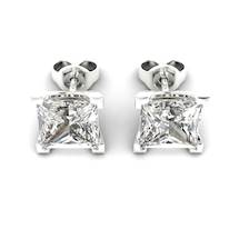 Cubic Zirconia White Gold Magic of Love Stud Earrings
