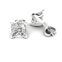 White Sapphire Earrings Sterling Silver Magic of Love Design