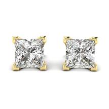 White Sapphire Earrings Yellow Gold Magic of Love Design