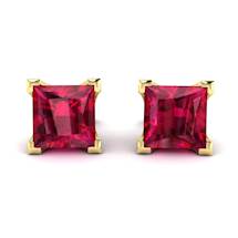 Ruby Yellow Gold Magic of Love Stud Earrings