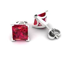 Ruby White Gold Magic of Love Stud Earrings